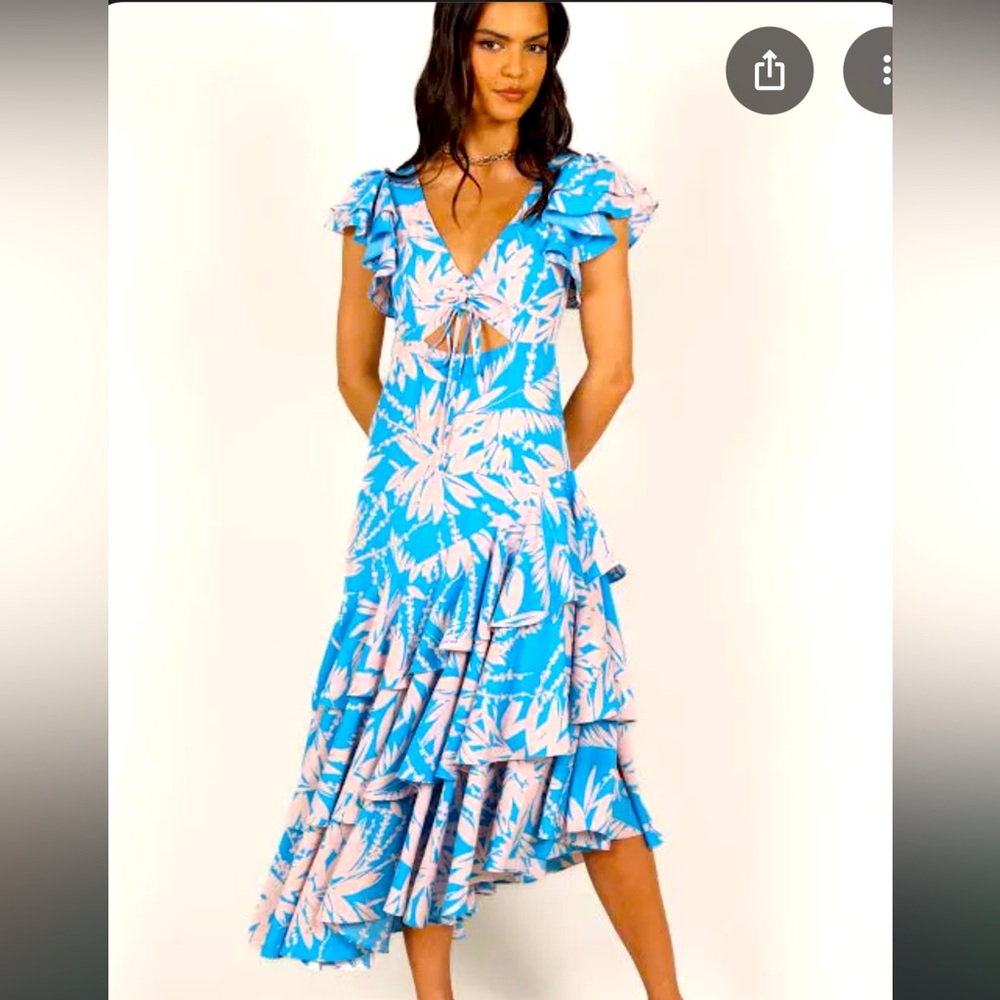 Petal and Pup Flick Blue Floral Maxi Dress NWT